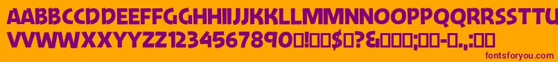 JengleJungallery Font – Purple Fonts on Orange Background
