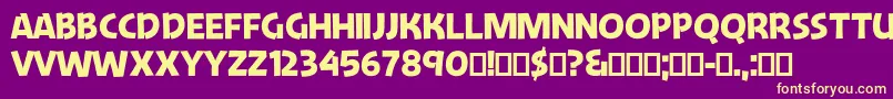 JengleJungallery Font – Yellow Fonts on Purple Background