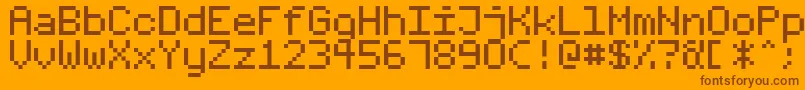 Lisätietoja Fixed01-fontista Fixed01-fontti – ruskeat fontit oranssilla taustalla