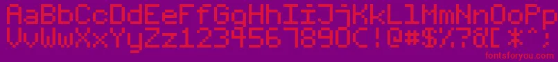 Fixed01 Font – Red Fonts on Purple Background