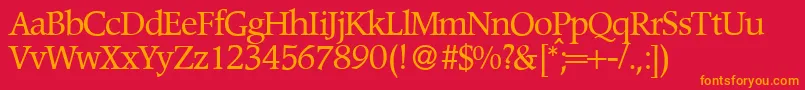 PoempopularRegular Font – Orange Fonts on Red Background