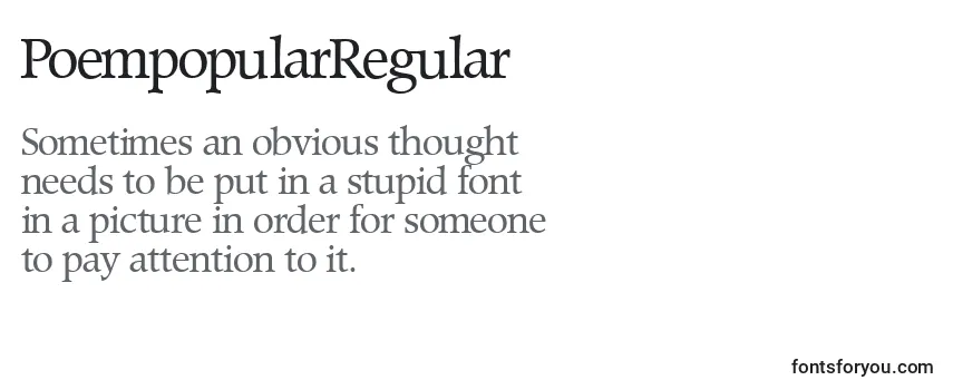 Review of the PoempopularRegular Font