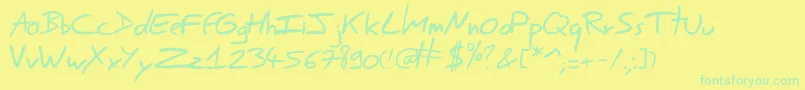 EasySpeechFree Font – Green Fonts on Yellow Background