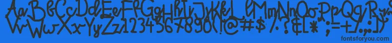 SahidzScript Font – Black Fonts on Blue Background
