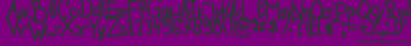 SahidzScript-fontti – mustat fontit violetilla taustalla