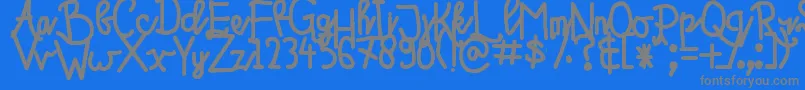 SahidzScript-Schriftart – Graue Schriften auf blauem Hintergrund