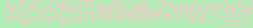 フォントSahidzScript – 緑の背景にピンクのフォント