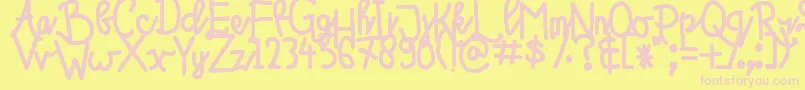 SahidzScript Font – Pink Fonts on Yellow Background