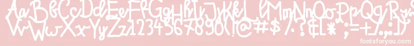 フォントSahidzScript – ピンクの背景に白い文字