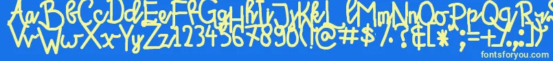 SahidzScript Font – Yellow Fonts on Blue Background