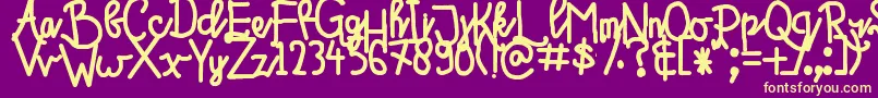 SahidzScript Font – Yellow Fonts on Purple Background