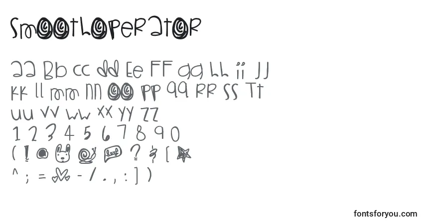 Smoothoperator-fontti – aakkoset, numerot, erikoismerkit