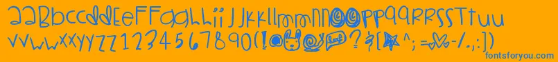 Smoothoperator Font – Blue Fonts on Orange Background