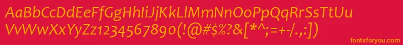 CandaraItalic Font – Orange Fonts on Red Background