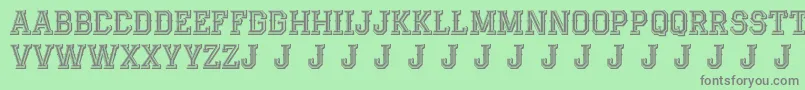 AlterdecoJackrunner-Schriftart – Graue Schriften auf grünem Hintergrund