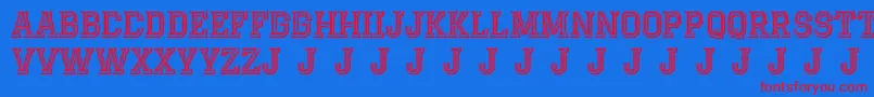 AlterdecoJackrunner Font – Red Fonts on Blue Background