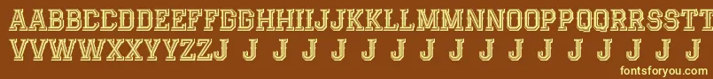 AlterdecoJackrunner Font – Yellow Fonts on Brown Background