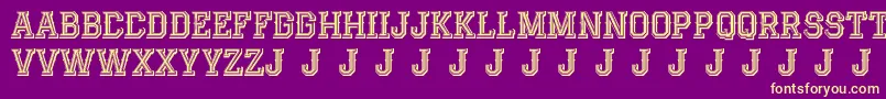 Fonte AlterdecoJackrunner – fontes amarelas em um fundo roxo