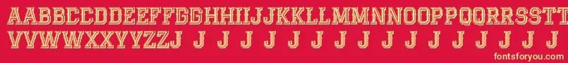 AlterdecoJackrunner Font – Yellow Fonts on Red Background