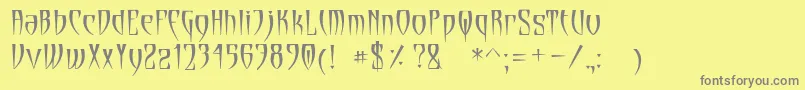 Weitere Informationen zur Cryptik-Schriftart Cryptik-Schriftart – Graue Schriften auf gelbem Hintergrund