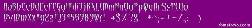 Cryptik Font – Green Fonts on Purple Background