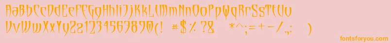 Cryptik Font – Orange Fonts on Pink Background