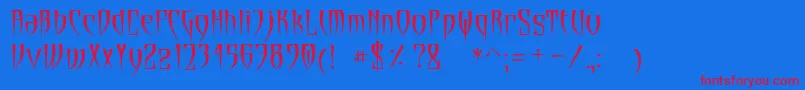 Cryptik Font – Red Fonts on Blue Background