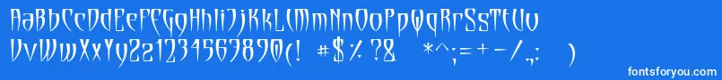 Cryptikフォントについての詳細 フォントCryptik – 青い背景に白い文字