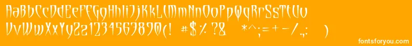 フォントCryptik – オレンジの背景に白い文字