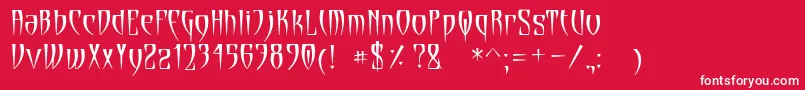 Cryptik Font – White Fonts on Red Background