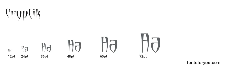 Cryptik Font Sizes