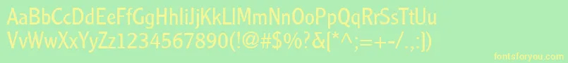 ClearfaceGothicLt45Light Font – Yellow Fonts on Green Background
