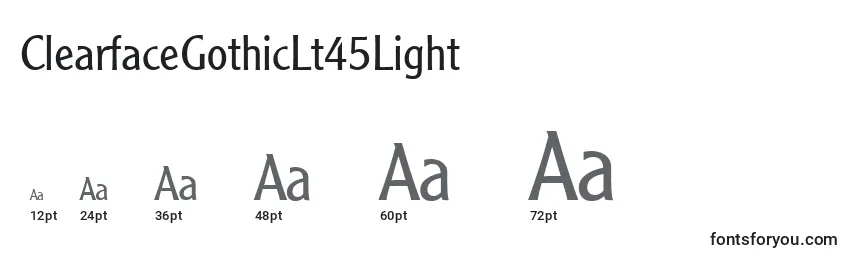 ClearfaceGothicLt45Light Font Sizes