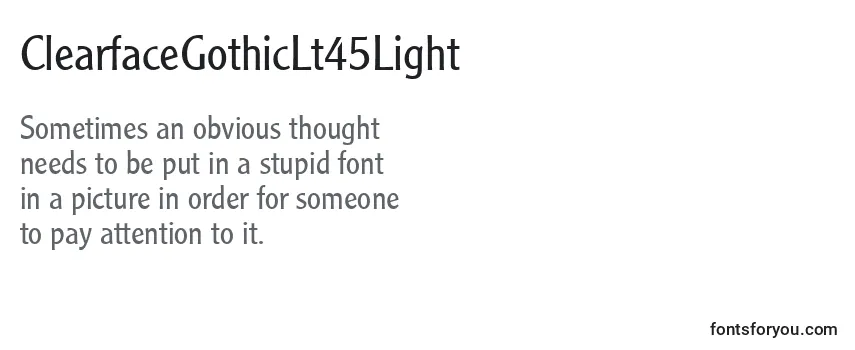 ClearfaceGothicLt45Light Font