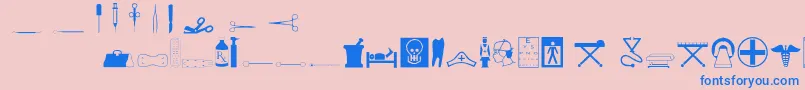 Medicineo Font – Blue Fonts on Pink Background
