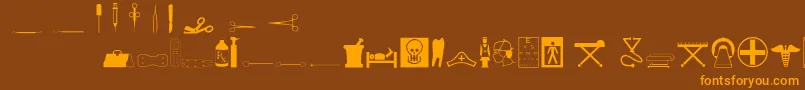 Medicineo Font – Orange Fonts on Brown Background