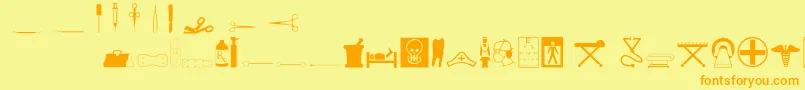 Medicineo Font – Orange Fonts on Yellow Background