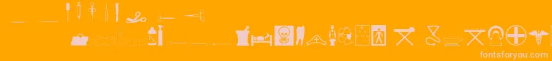 Medicineo Font – Pink Fonts on Orange Background
