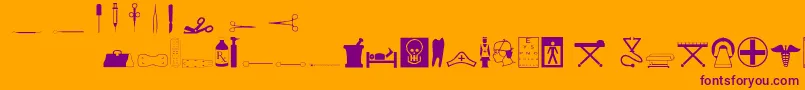 Medicineo Font – Purple Fonts on Orange Background