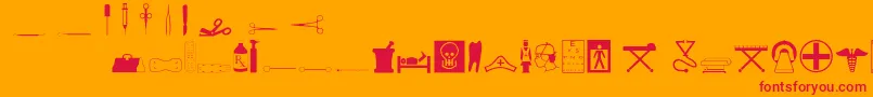 Medicineo Font – Red Fonts on Orange Background