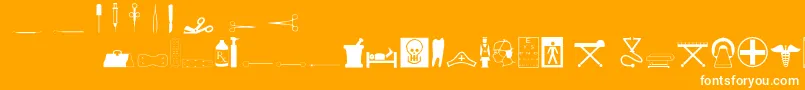 フォントMedicineo – オレンジの背景に白い文字
