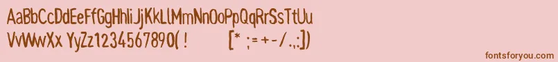 Pynkei-fontti – ruskeat fontit vaaleanpunaisella taustalla