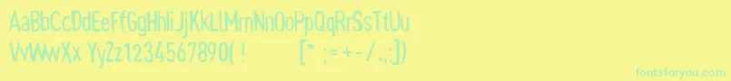 Pynkei-fontti – vihreät fontit keltaisella taustalla