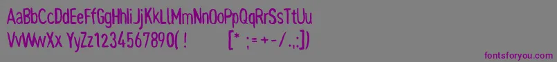 Czcionka Pynkei – fioletowe czcionki na szarym tle