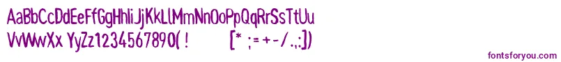 Pynkei-fontti – violetit fontit valkoisella taustalla