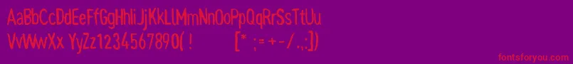 Pynkei Font – Red Fonts on Purple Background
