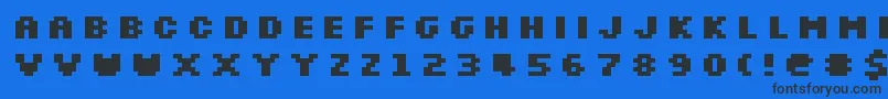 Fonte SilkscreenExpandedBold – fontes pretas em um fundo azul