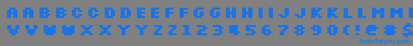 フォントSilkscreenExpandedBold – 灰色の背景に青い文字