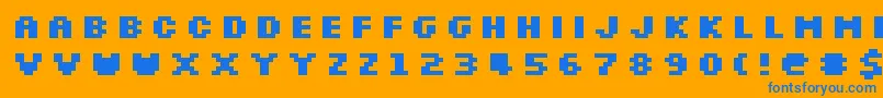 SilkscreenExpandedBold Font – Blue Fonts on Orange Background