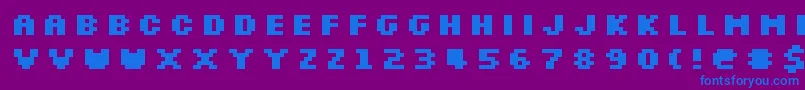 フォントSilkscreenExpandedBold – 紫色の背景に青い文字